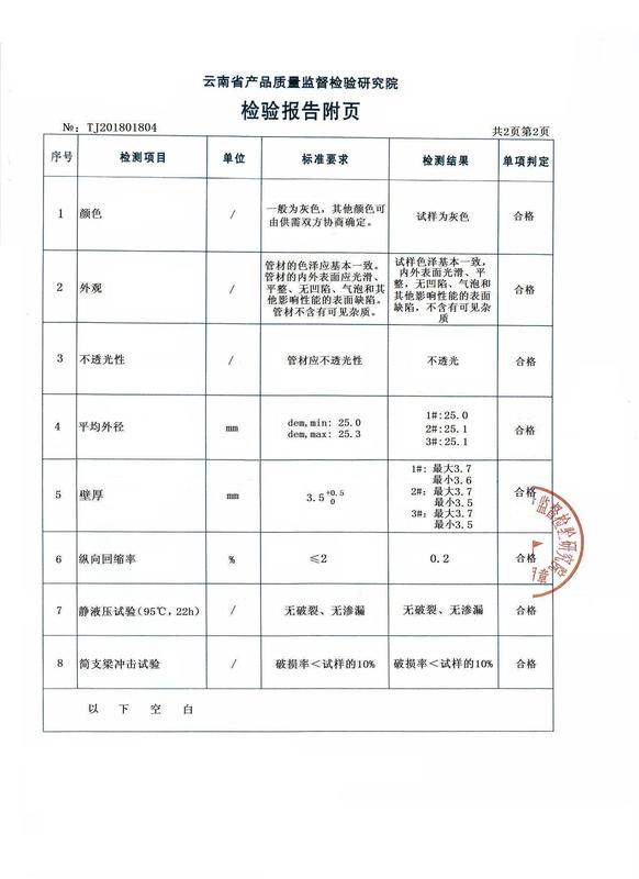 PP-R给水管检验报告